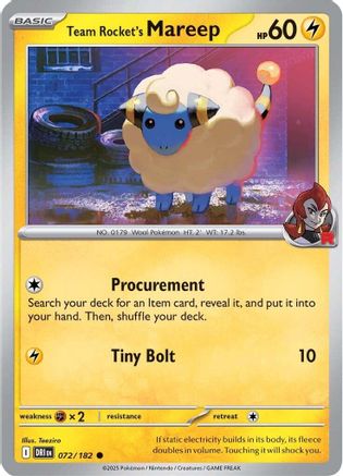 Team Rocket's Mareep (072/182) [Scarlet & Violet: Destined Rivals] | Eastridge Sports Cards & Games