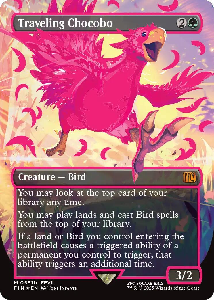 Traveling Chocobo (Borderless) (Neon Ink Pink) [FINAL FANTASY] | Eastridge Sports Cards & Games