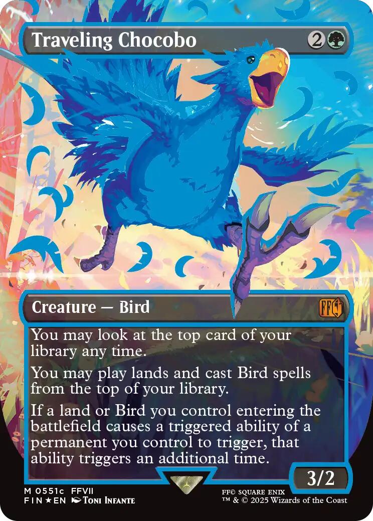 Traveling Chocobo (Borderless) (Neon Ink Blue) [FINAL FANTASY] | Eastridge Sports Cards & Games