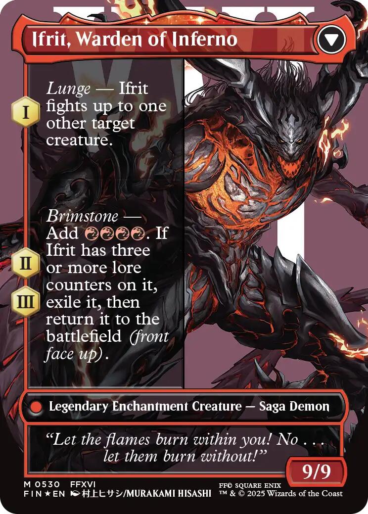Clive, Ifrit's Dominant // Ifrit, Warden of Inferno (Borderless) (Surge Foil) [FINAL FANTASY] | Eastridge Sports Cards & Games