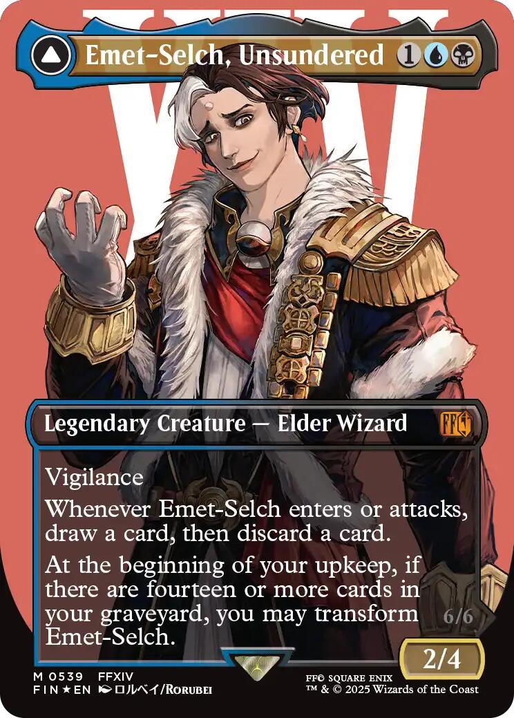 Emet-Selch, Unsundered // Hades, Sorcerer of Eld (Borderless) (Surge Foil) [FINAL FANTASY] | Eastridge Sports Cards & Games
