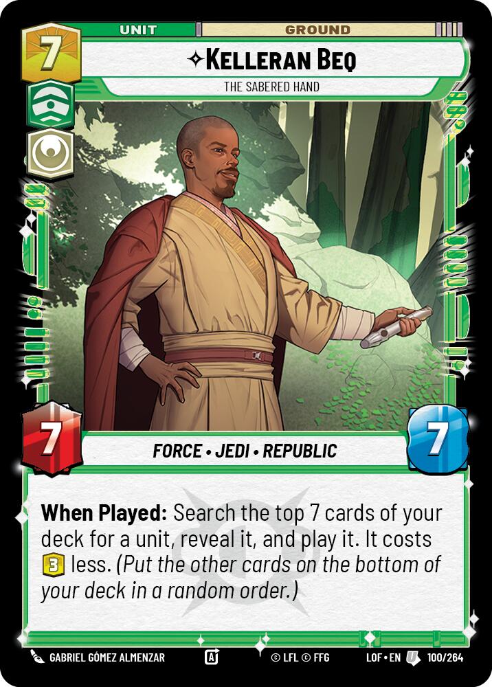 Kelleran Beq - The Sabered Hand (100/264) (100/264) [Legends of the Force] | Eastridge Sports Cards & Games