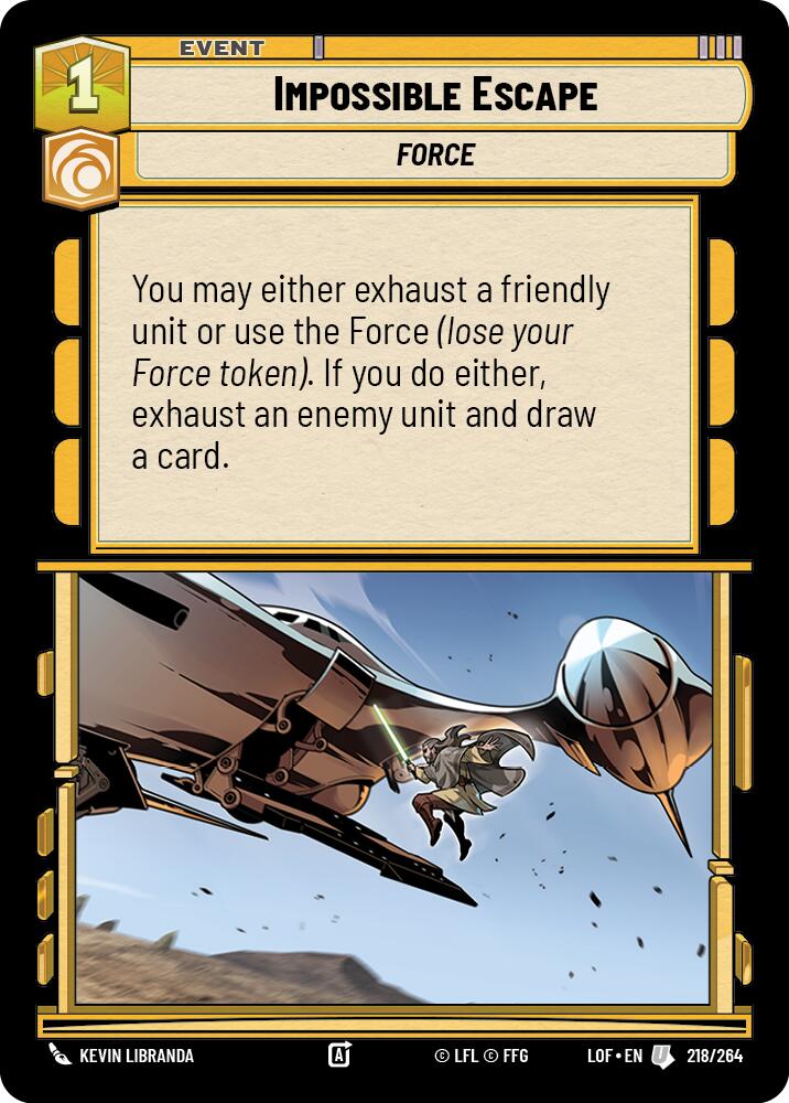 Impossible Escape (218/264) (218/264) [Legends of the Force] | Eastridge Sports Cards & Games