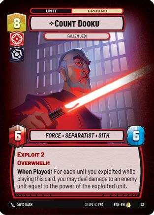 Count Dooku - Fallen Jedi (53) - Organized Play Promos Foil