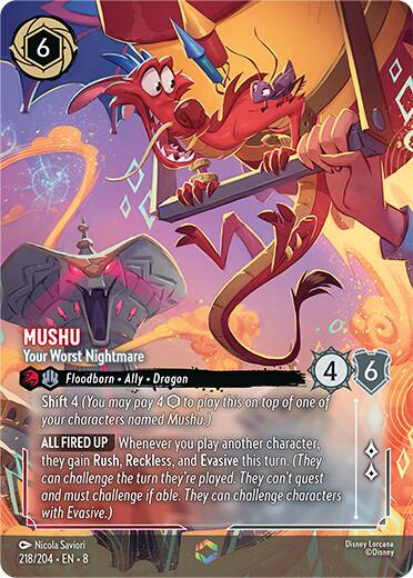 Mushu - Your Worst Nightmare (Enchanted) (218/204) [Reign of Jafar] | Eastridge Sports Cards & Games