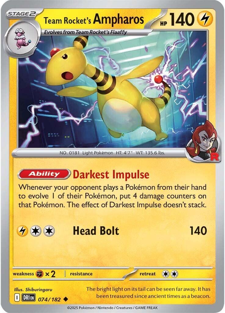 Team Rocket's Ampharos (074/182) [Scarlet & Violet: Destined Rivals] | Eastridge Sports Cards & Games