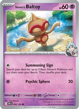 Steven's Baltoy (083/182) [Scarlet & Violet: Destined Rivals] | Eastridge Sports Cards & Games