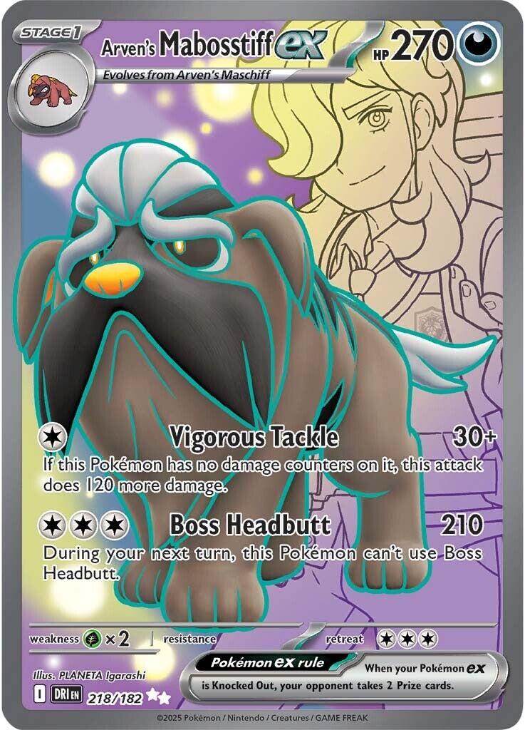 Arven's Mabosstiff ex (218/182) [Scarlet & Violet: Destined Rivals] | Eastridge Sports Cards & Games