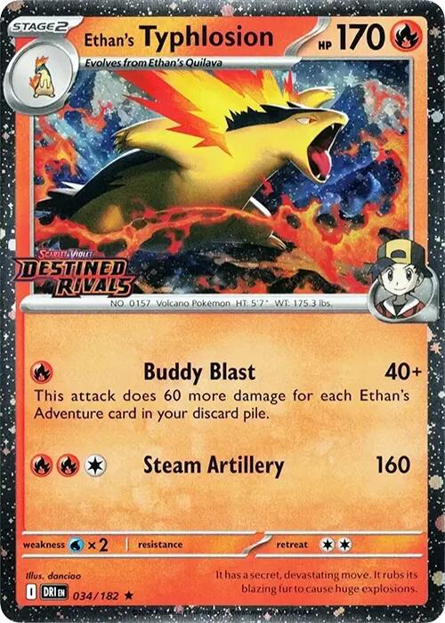 Ethan's Typhlosion (034/182) (Destined Rivals Stamp) [Scarlet & Violet: Destined Rivals] | Eastridge Sports Cards & Games