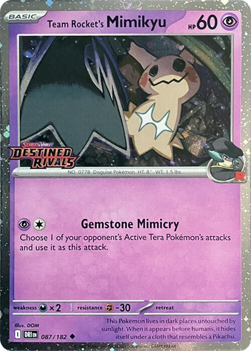 Team Rocket's Mimikyu (087/182) (Destined Rivals Stamp) [Scarlet & Violet: Destined Rivals] | Eastridge Sports Cards & Games