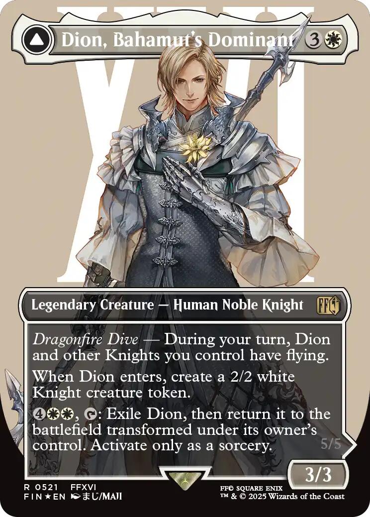 Dion, Bahamut's Dominant // Bahamut, Warden of Light (Borderless) (Surge Foil) [FINAL FANTASY] | Eastridge Sports Cards & Games