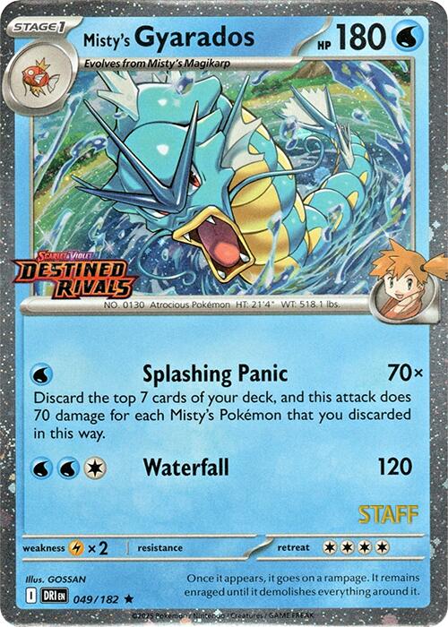 Misty's Gyarados (049/182) (Prerelease Staff) [Scarlet & Violet: Destined Rivals] | Eastridge Sports Cards & Games