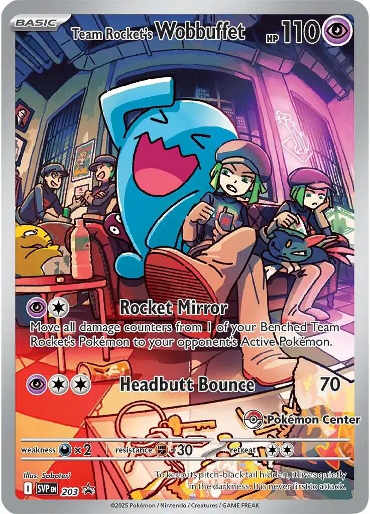 Team Rocket's Wobbuffet (203) (Pokemon Center Exclusive) [Scarlet & Violet: Black Star Promos] | Eastridge Sports Cards & Games