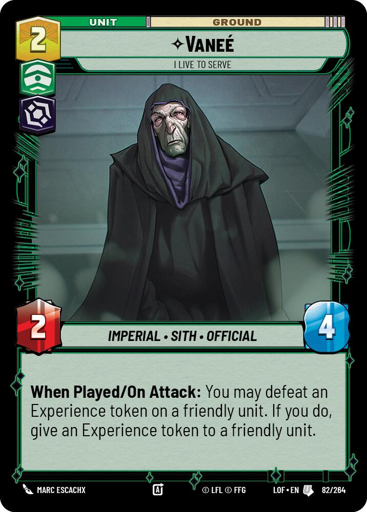 Vanee - I Live to Serve (82/264) (82/264) [Legends of the Force] | Eastridge Sports Cards & Games