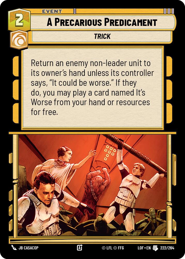 A Precarious Predicament (222/264) (222/264) [Legends of the Force] | Eastridge Sports Cards & Games