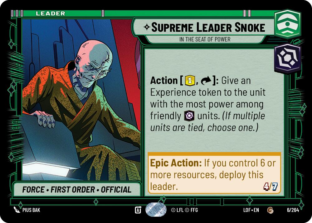 Supreme Leader Snoke - In the Seat of Power (006/264) (006/264) [Legends of the Force] | Eastridge Sports Cards & Games
