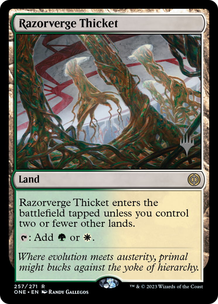 Razorverge Thicket (Promo Pack) [Phyrexia: All Will Be One Promos] | Eastridge Sports Cards & Games