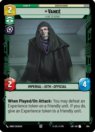 Vanee - I Live to Serve (Foil) (584) - Legends of the Force Foil