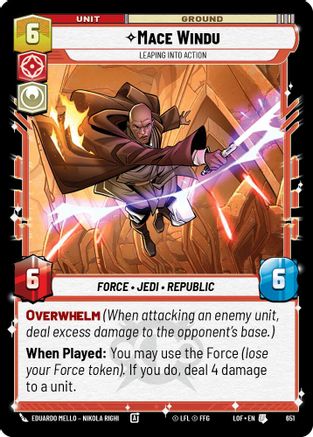 Mace Windu - Leaping into Action (Foil) (651) - Legends of the Force Foil