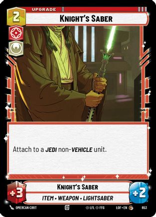 Knight's Saber (Foil) (653) - Legends of the Force Foil
