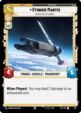 Stinger Mantis - Where Are We Going? (Foil) (700) - Legends of the Force Foil