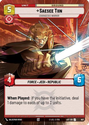 Saesee Tiin - Courageous Warrior (Hyperspace Foil) (907) - Legends of the Force Foil