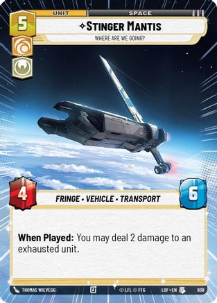 Stinger Mantis - Where Are We Going? (Hyperspace Foil) (938) - Legends of the Force Foil