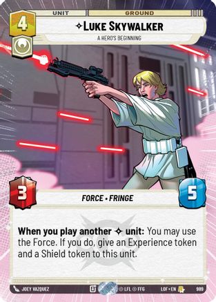 Luke Skywalker - A Hero's Beginning (Hyperspace Foil) (989) - Legends of the Force Foil