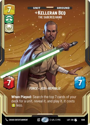 Kelleran Beq - The Sabered Hand (Prestige Foil) (1086) - Legends of the Force Foil