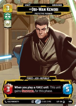 Obi-Wan Kenobi - Protective Padawan (Prestige Foil) (1096) - Legends of the Force Foil