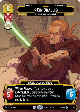 Cin Drallig - Esteemed Blademaster (Prestige Foil) (1105) - Legends of the Force Foil