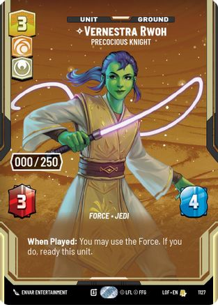 Vernestra Rwoh - Precocious Knight (Serialized) (1127) - Legends of the Force Foil