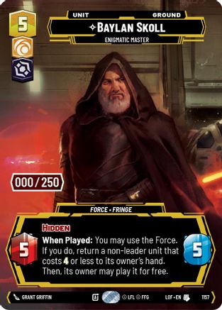 Baylan Skoll - Enigmatic Master (Serialized) (1157) - Legends of the Force Foil