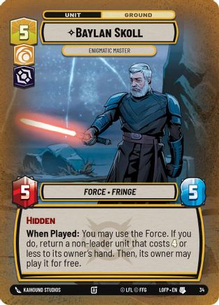 Baylan Skoll - Enigmatic Master (Foil) (34) - Organized Play Promos Foil