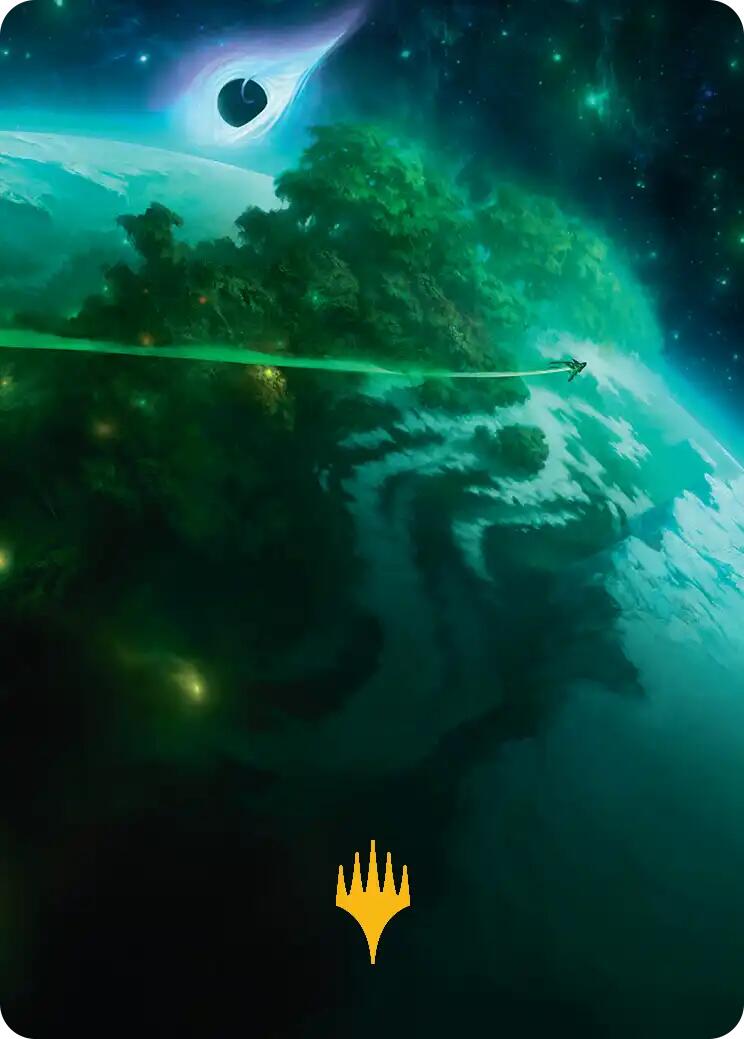 Evendo, Waking Haven Art Card (Gold-Stamped Planeswalker Symbol) [Edge of Eternities Art Series] | Eastridge Sports Cards & Games