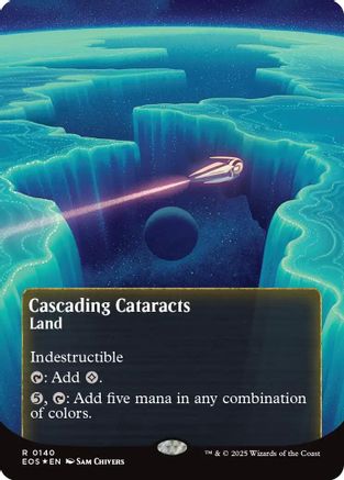Cascading Cataracts (0140) (Borderless) (Galaxy Foil) [Edge of Eternities: Stellar Sights] | Eastridge Sports Cards & Games