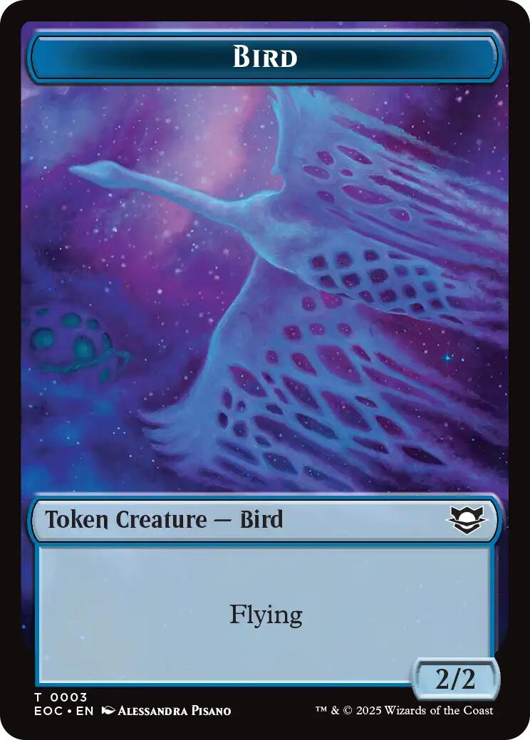 Bird // Golem (0012) Double-Sided Token [Edge of Eternities Commander Tokens] | Eastridge Sports Cards & Games