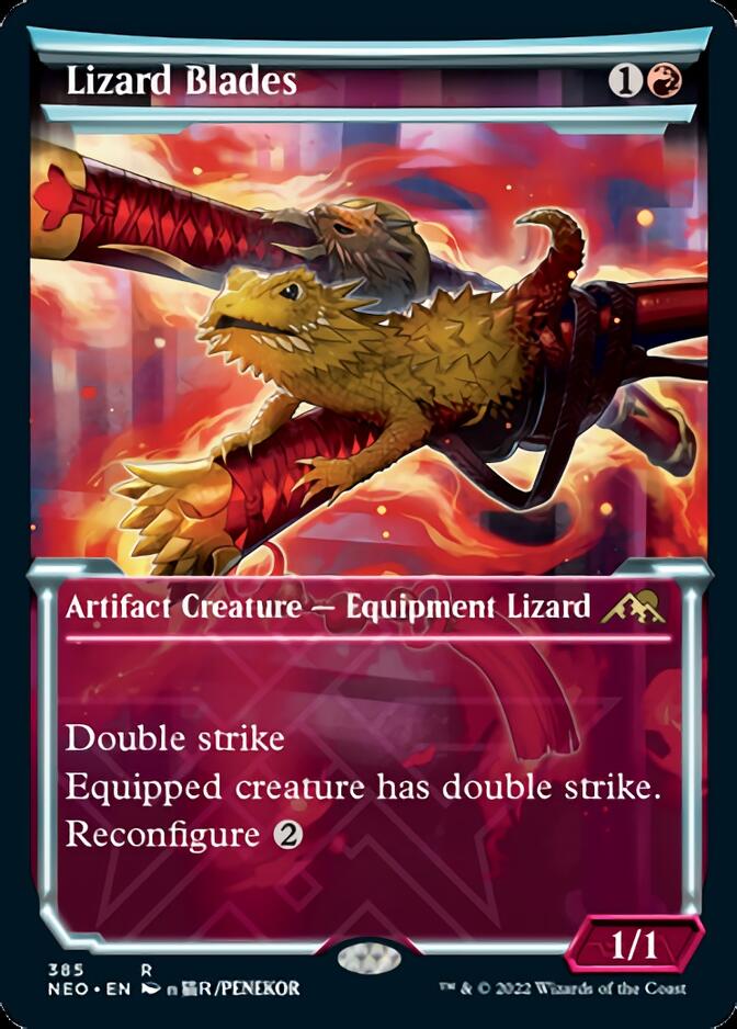 Lizard Blades (Showcase Soft Glow) [Kamigawa: Neon Dynasty] | Eastridge Sports Cards & Games