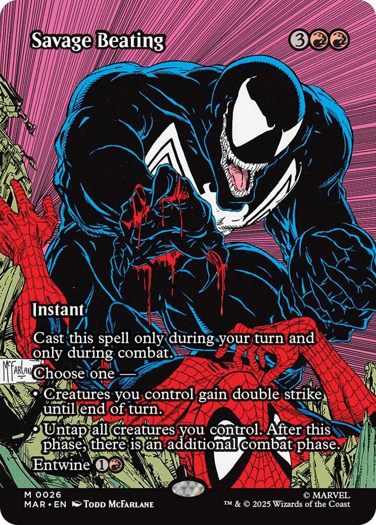 Savage Beating (Borderless) [Marvel's Spider-Man: Eternal-Legal] | Eastridge Sports Cards & Games