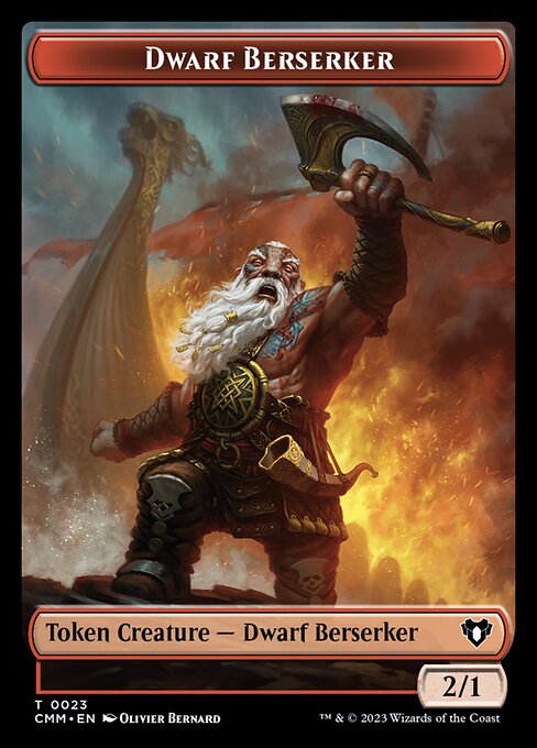 Human Soldier // Dwarf Berserker Double-Sided Token [Commander Masters Tokens] | Eastridge Sports Cards & Games