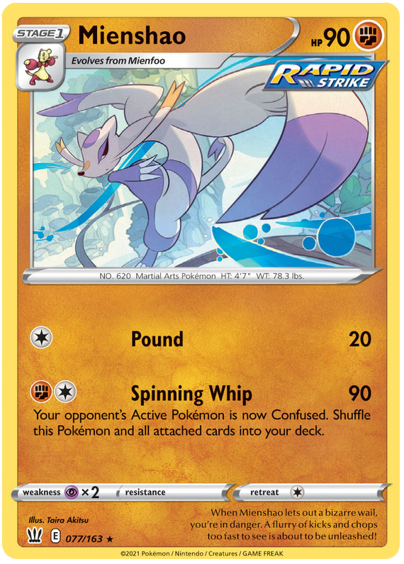 Mienshao (077/163) [Sword & Shield: Battle Styles] | Eastridge Sports Cards & Games