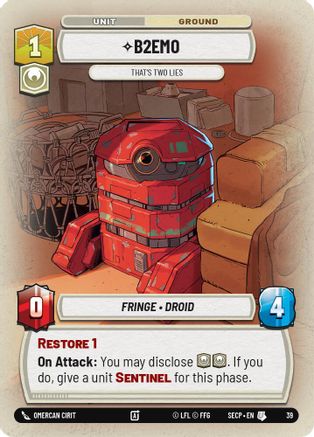 B2EMO - That's Two Lies (Foil) (39) [Secrets of Power: Weekly Play] | Eastridge Sports Cards & Games