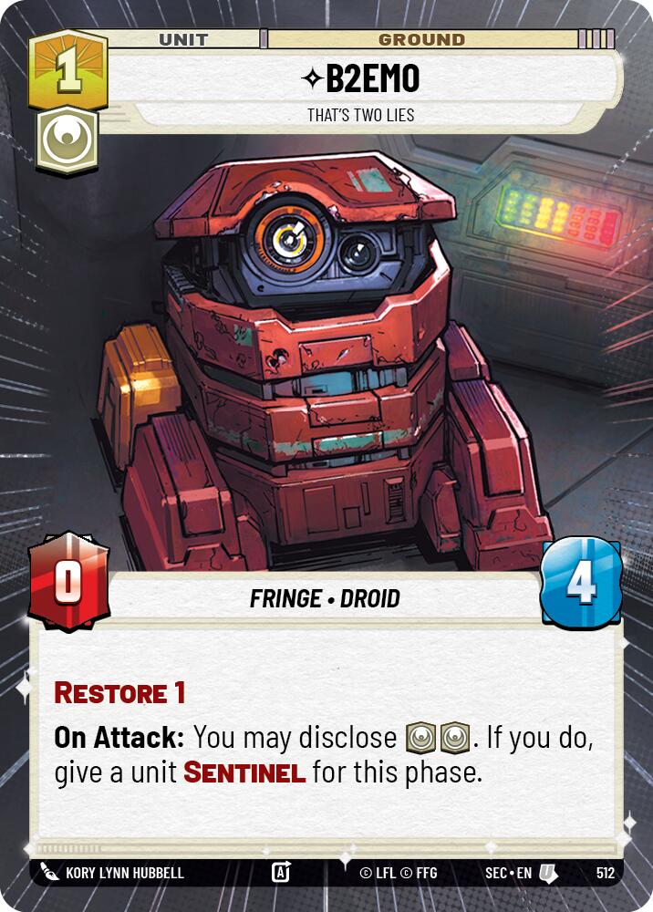 B2EMO - That's Two Lies (Hyperspace) (512) (512) [Secrets of Power] | Eastridge Sports Cards & Games