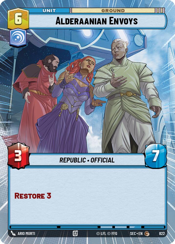 Alderaanian Envoys (822) (Hyperspace Foil) (822) [Secrets of Power] | Eastridge Sports Cards & Games
