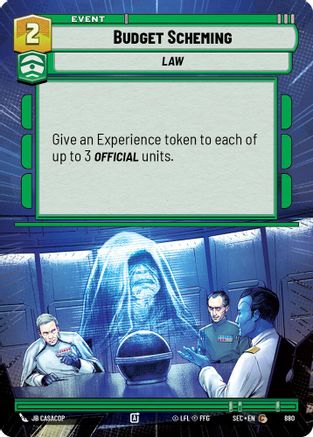 Budget Scheming (Hyperspace Foil) (880) - Secrets of Power Foil