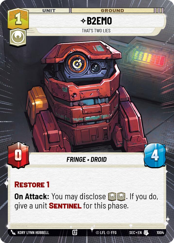 B2EMO - That's Two Lies (Hyperspace Foil) (1004) (1004) [Secrets of Power] | Eastridge Sports Cards & Games