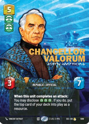 Chancellor Valorum - Civil Servant (Prestige Foil) (1099) - Secrets of Power Foil