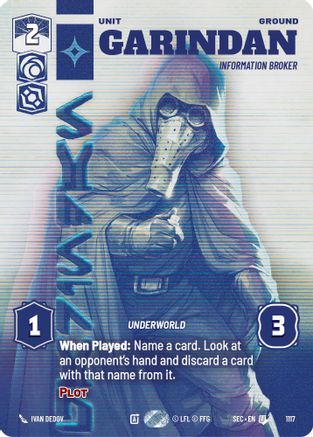 Garindan - Information Broker (Prestige Foil) (1117) - Secrets of Power Foil