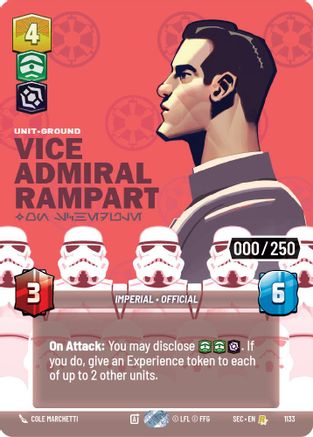 Vice Admiral Rampart - On Schedule (Serialized) (1133) - Secrets of Power Foil