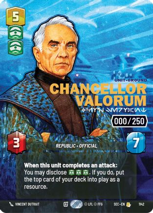 Chancellor Valorum - Civil Servant (Serialized) (1142) - Secrets of Power Foil